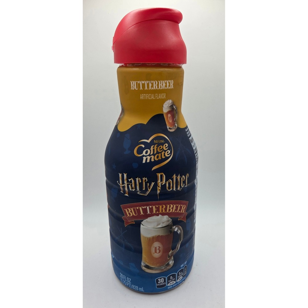 Nestle Coffee Mate Harry Potter Butterbeer Bottle 28oz Blue Excellent Empty